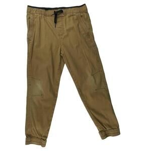 PLUGG Jogger Pants Boys Small Camel Brown Stretch Pull on Comfort Tapered Legs